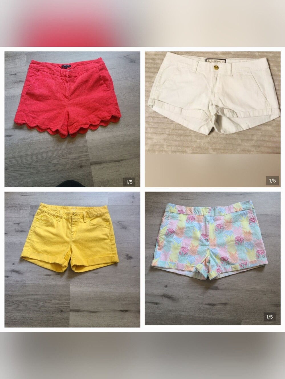 4 × Women's Sz 4 Shorts Abercrombie & Fitch,Loft,Cynthia Rowley,Alice Collection